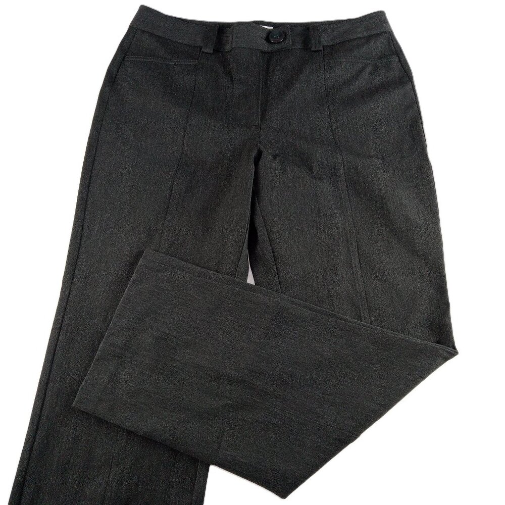 Talbots Women's Straight Leg Trouser Dress Pant Size 14 Charcoal Gray Stretch